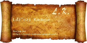 Lóczi Kadosa névjegykártya