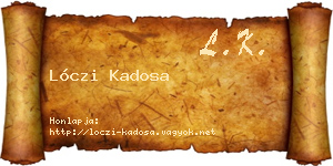 Lóczi Kadosa névjegykártya